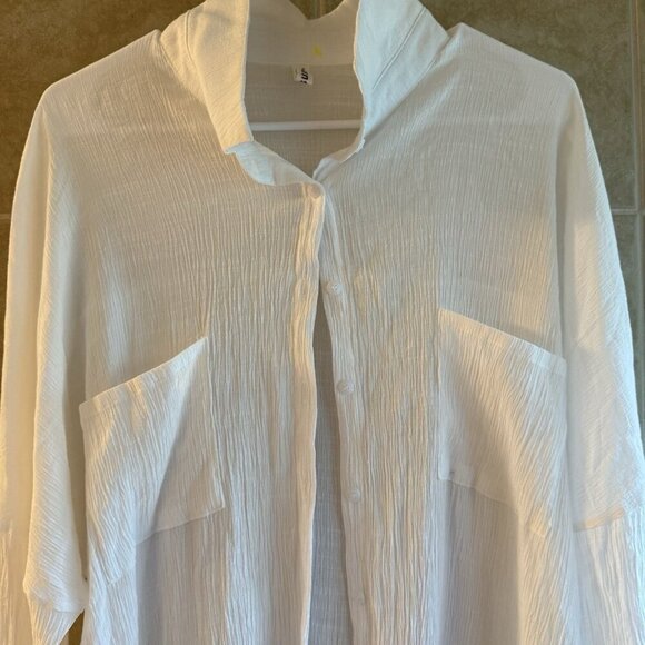 Diosun Women’s White Ivory Long Sleeve Button-Down Shirt Casual 2X - Picture 5 of 9